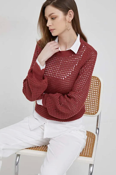 foto бавовняний светр sisley колір червоний легкий