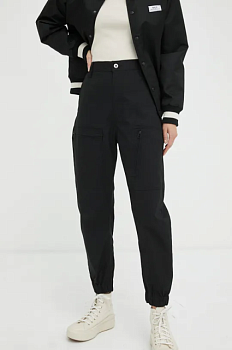 foto штани g-star raw жіночі колір чорний висока посадка