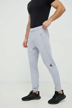 foto штани для тренувань adidas performance designed for training чоловічі колір сірий однотонні