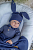 foto дитяча бавовняна шапка jamiks bugs колір синій з тонкого трикотажу з бавовни