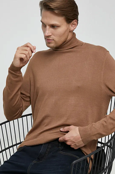 foto светр medicine чоловічий колір коричневий легкий гольф