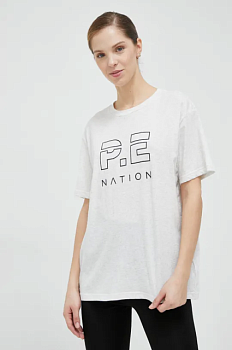 foto бавовняна футболка p.e nation колір сірий