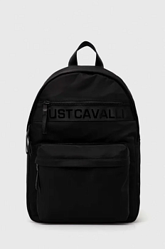 foto рюкзак just cavalli чоловічий колір чорний великий однотонний