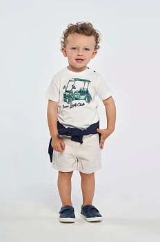 foto бавовняна футболка для немовлят birba&trybeyond колір білий з принтом