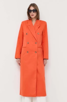 Podrobnoe foto пальто notes du nord жіночий колір помаранчевий перехідний двобортний
