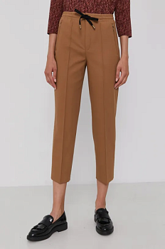 foto штани drykorn access жіночі колір коричневий прямі висока посадка