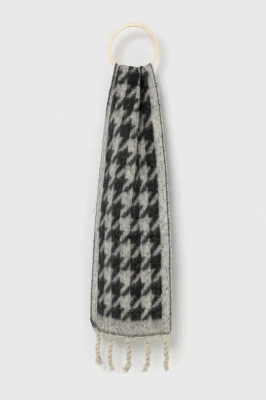Podrobnoe foto шарф з шерстю answear lab колір сірий візерунок
