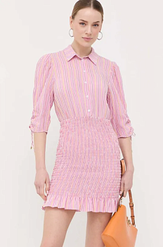 foto сукня з домішкою шовку patrizia pepe колір рожевий mini облягаюча