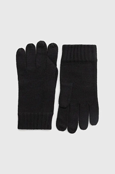 foto вовняні рукавички polo ralph lauren чоловічі колір чорний
