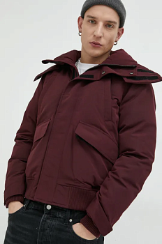 foto куртка superdry чоловіча колір бордовий зимова