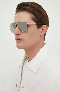 foto сонцезахисні окуляри versace чоловічі колір золотий