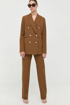foto піджак custommade колір коричневий двобортний однотонний