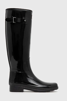 foto гумові чоботи hunter refined tall gloss жіночі колір чорний wft2200rgl