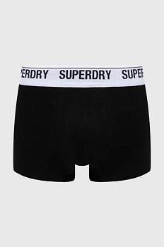 foto боксери superdry (3-pack) чоловічі колір чорний