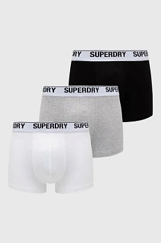 foto боксери superdry 3-pack чоловічі колір чорний