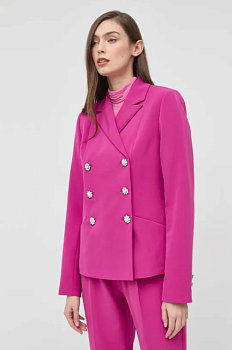 foto піджак custommade finja колір рожевий двобортний однотонна