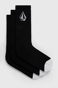 foto шкарпетки volcom (3-pack) чоловічі колір чорний